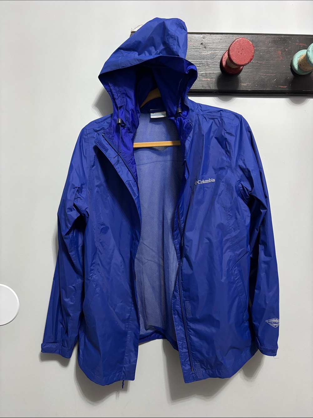 Columbia Omni-Tech Women's Rain Jacket Medium Royal Blue Waterproof Hooded